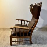 1950s leather wingback armchair