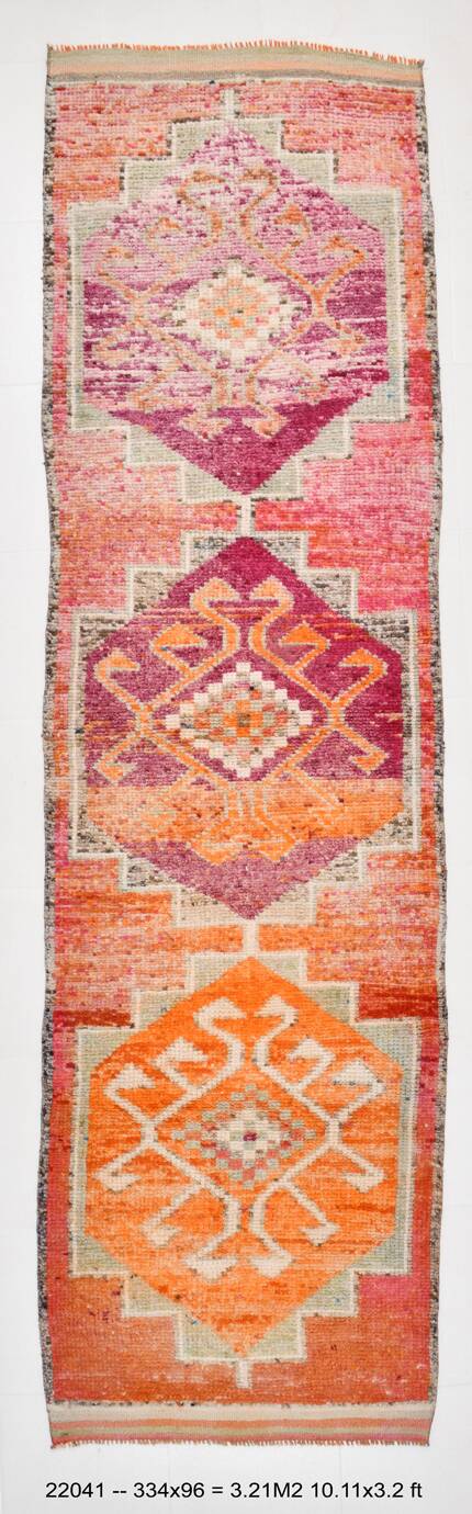 3x11 Rugs For Kitchen Vintage Runner Rug, 96x334Cm