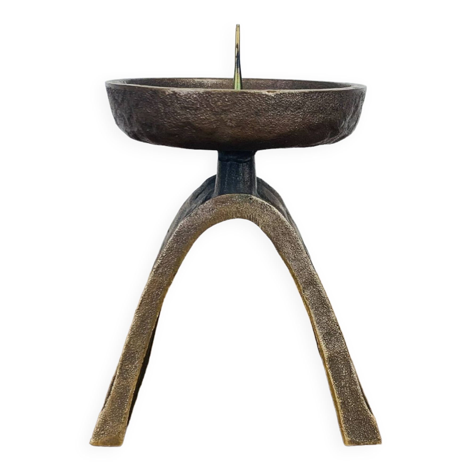 Brutalist bronze candle holder Strassacker Kunstguss Sussen