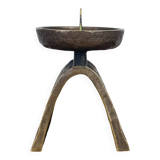 Brutalist bronze candle holder Strassacker Kunstguss Sussen