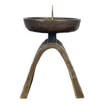 Brutalist bronze candle holder Strassacker Kunstguss Sussen