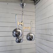 Vintage 3-light chrome metal chandelier