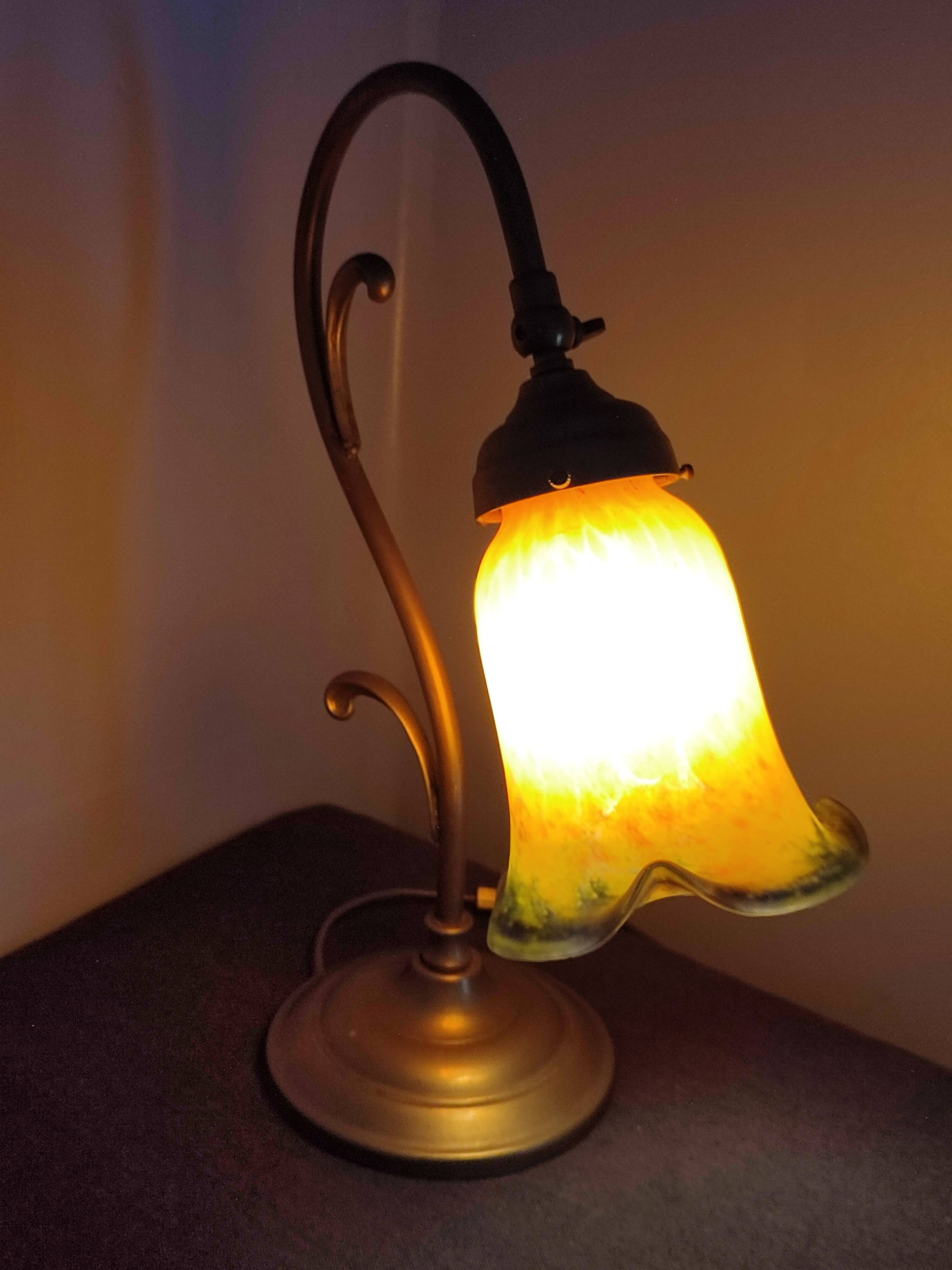 Old art nouveau style table lamp gooseneck