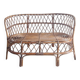 Banquette en rotin et osier circa années 60