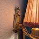 Oval illuminated brass mirror from the 70s