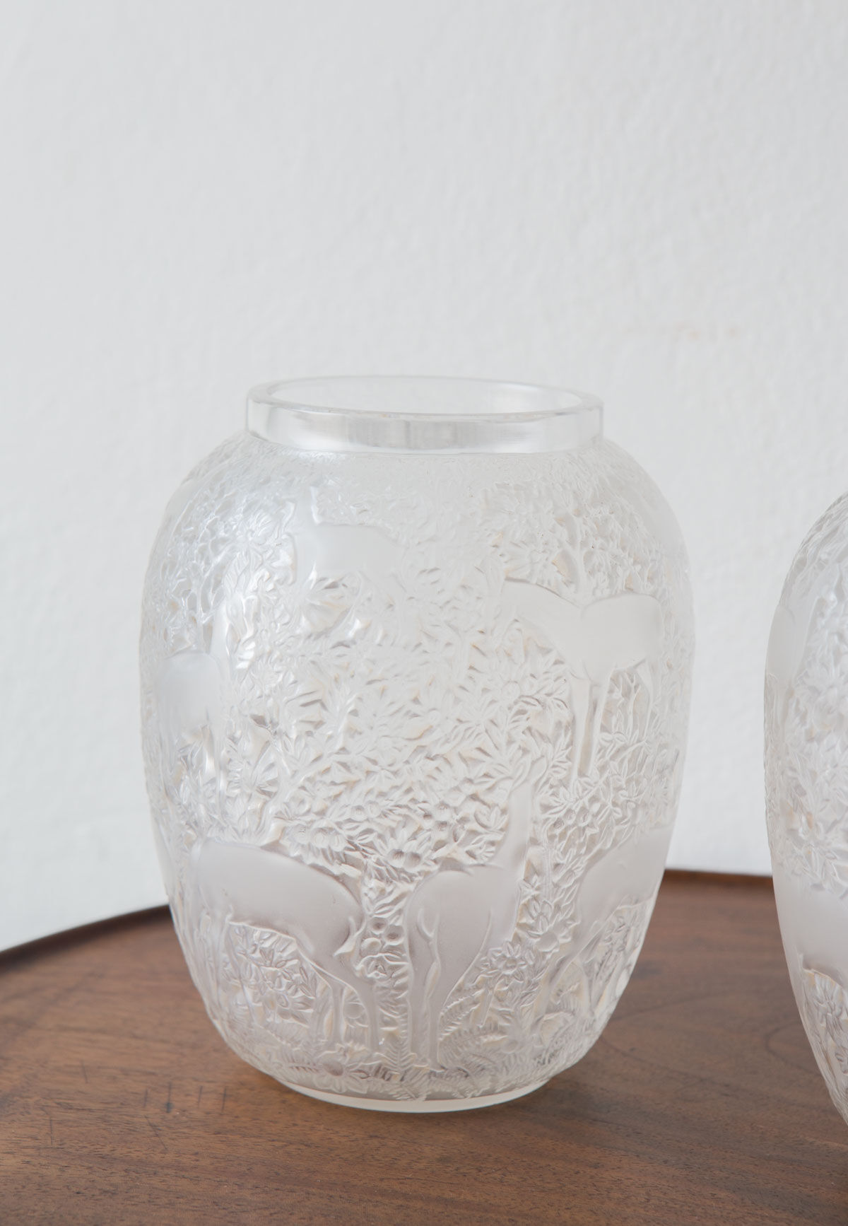 Paire vases modèle Biches Lalique