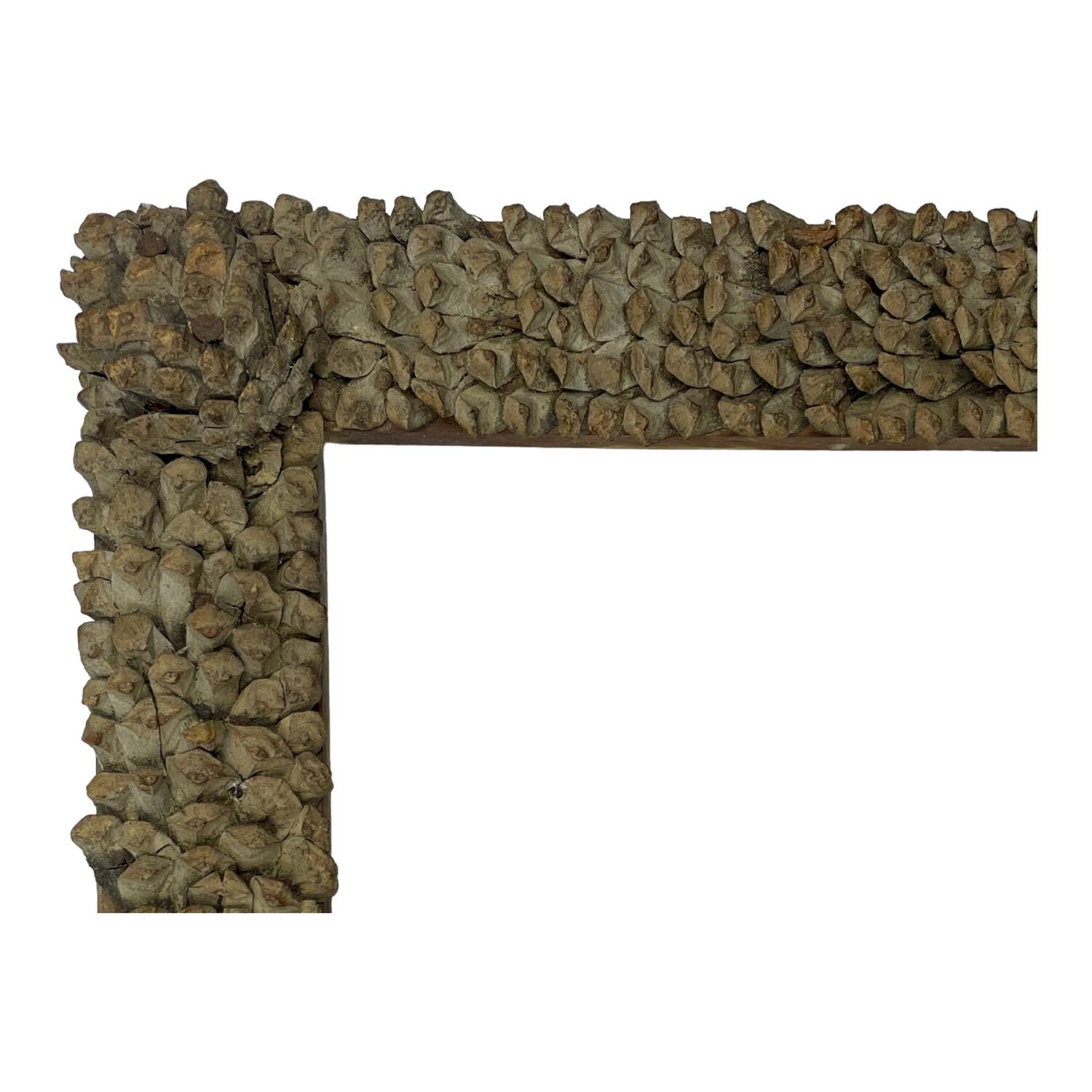 Wooden frame with bread apple pattern, Auvergne peasant folk art