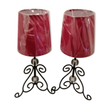 Paire de lampes en fer forge