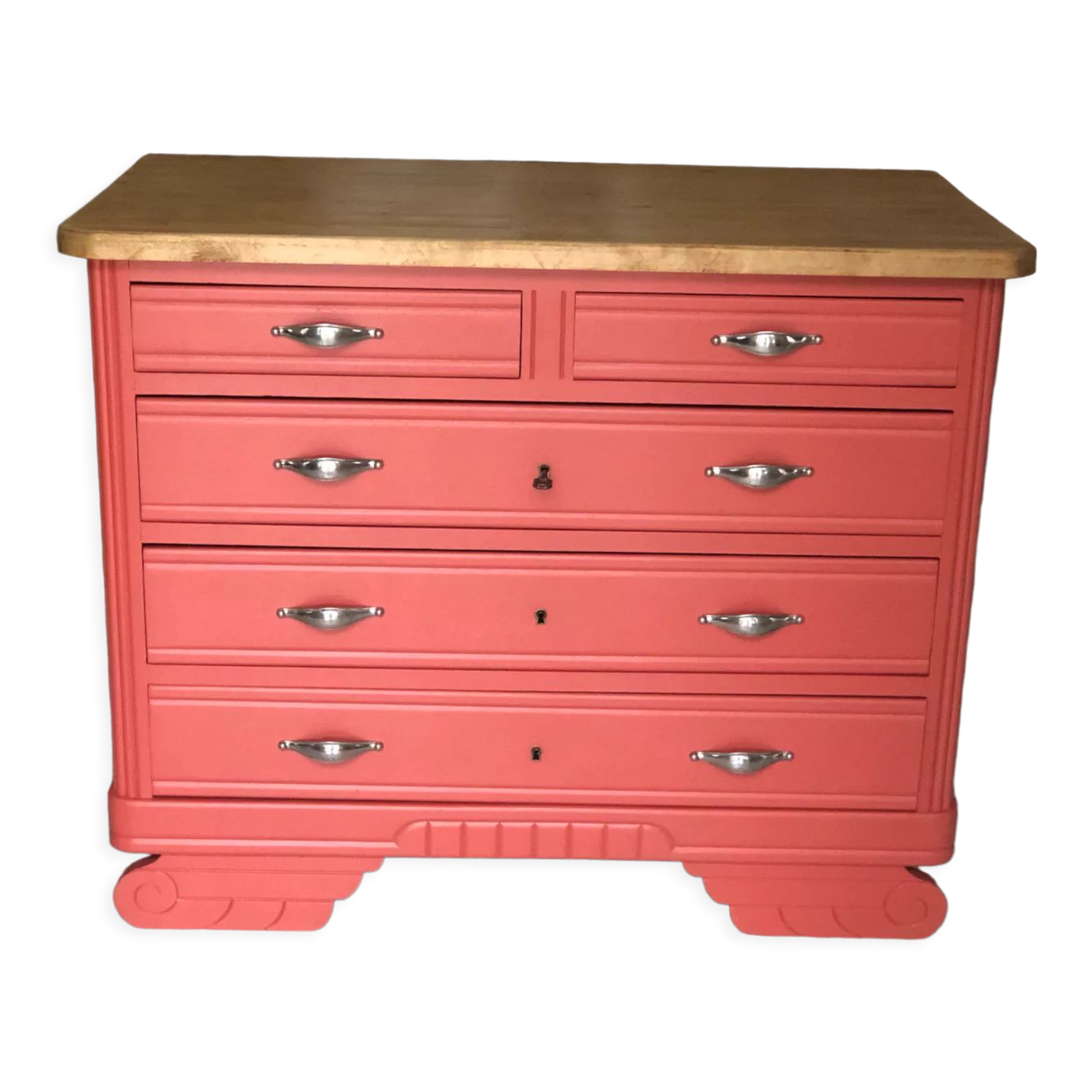 Vintage terracotta chest of drawers