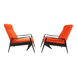 Set two Mid Century Armchairs, Reclining function, Original Condition