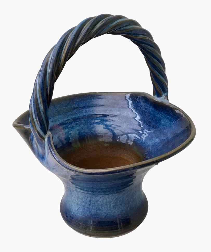 Basket pot cover, Vintage ceramic