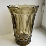 Smoked glass vase 70s