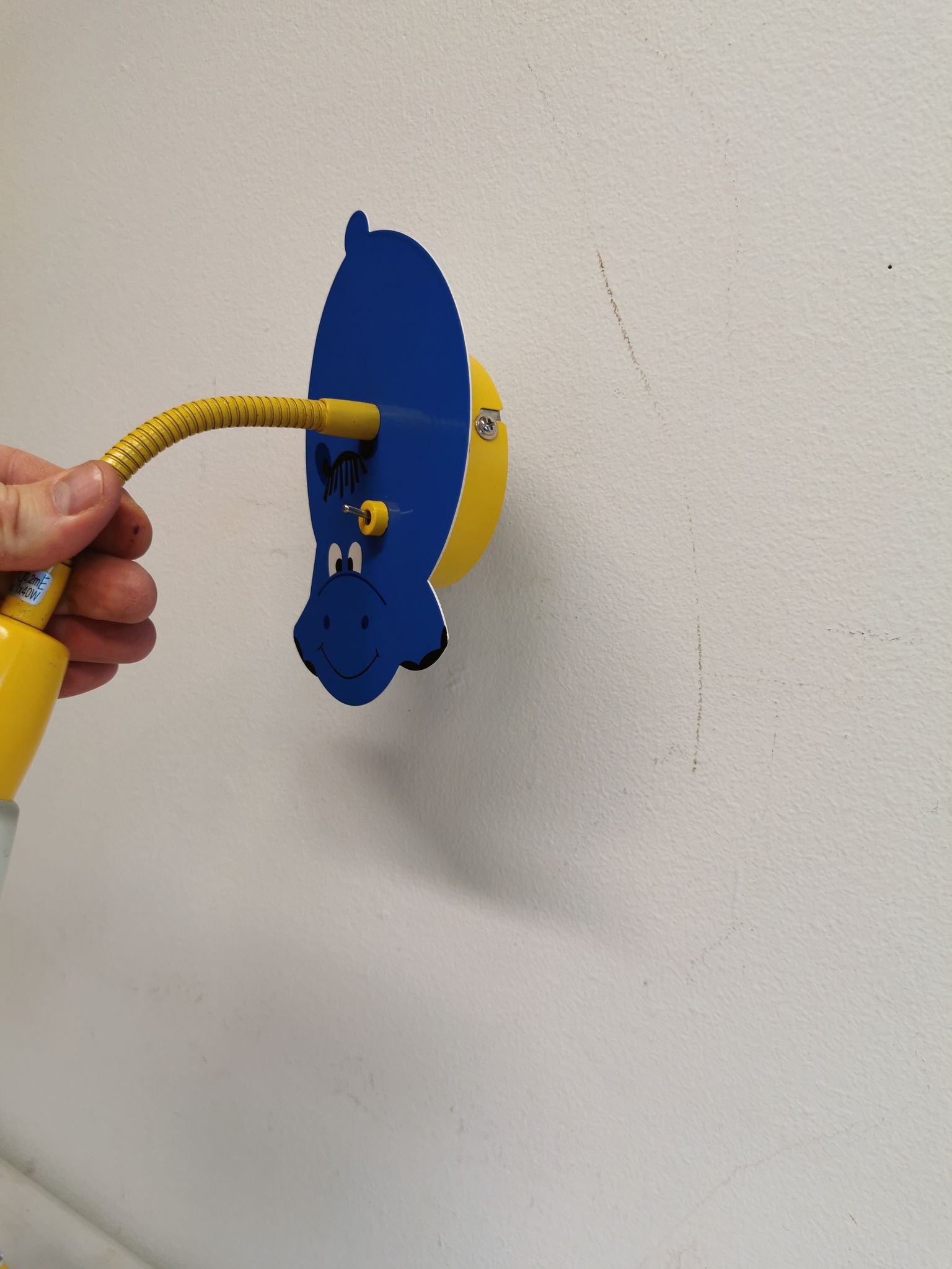 Cute hippo wall lamps for the children's room, Danish design from the 80-90s.