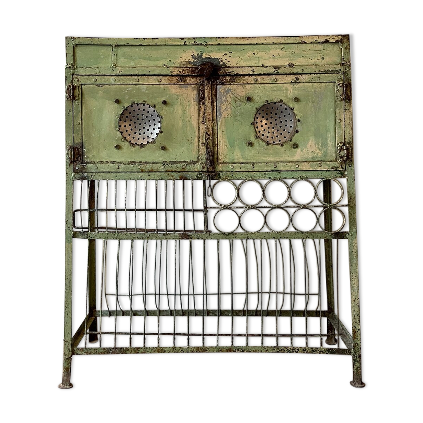 Storage cabinet in water green metal