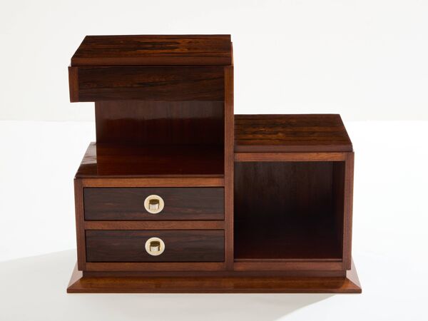 Cabinet de couture Art deco moderniste palissandre laiton vers 1940