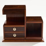 Art Deco Modernist Rosewood Brass Sewing Cabinet circa 1940