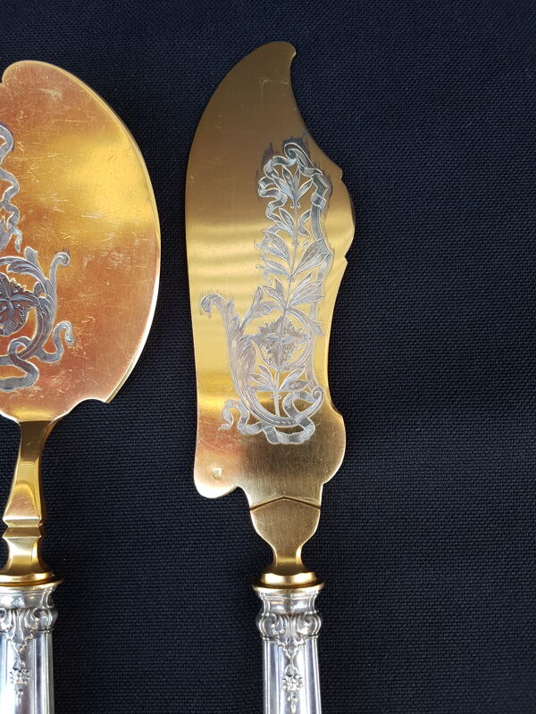 Service a glace, manche argent, vers 1890