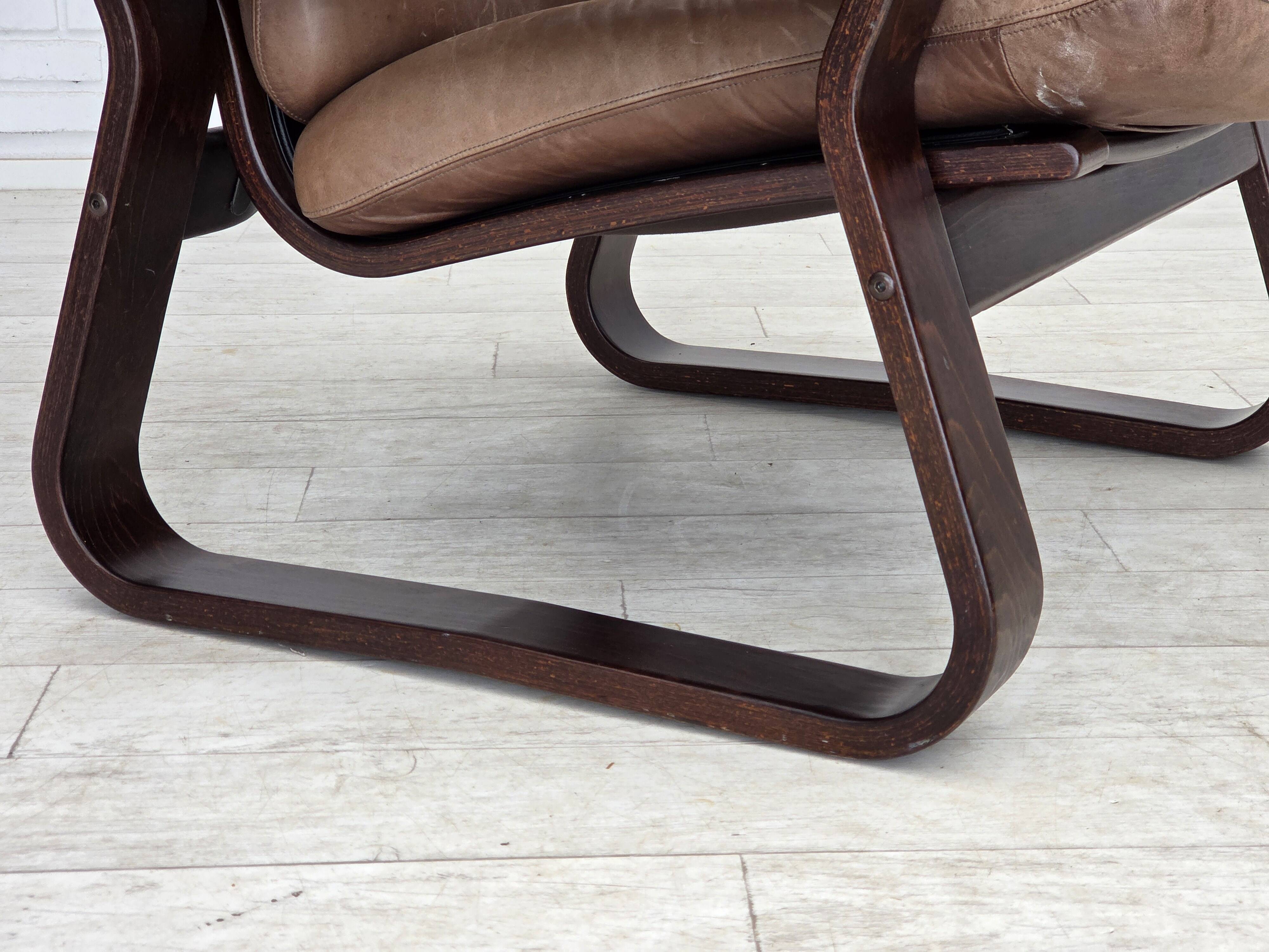 1970s, Danish design by Georg Thams, lounge chair, furniture leather.