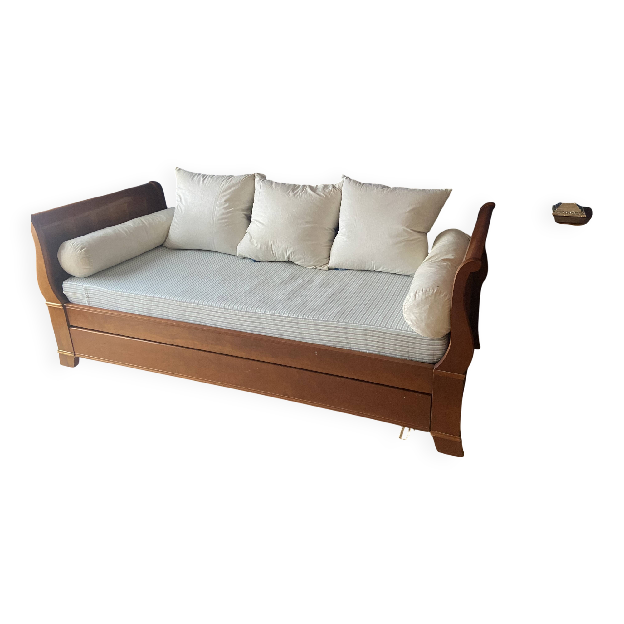 CONVERTIBLE BOAT BED IN PAINTED CHERRY WOOD