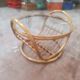 Round bamboo and glass table