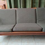Scandinavian bench 3 seats in vintage teak