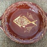 5 flat plates in glazed terracotta