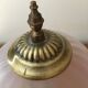 Old table/bedside lamp with glass shade with pink gradients and fringes.