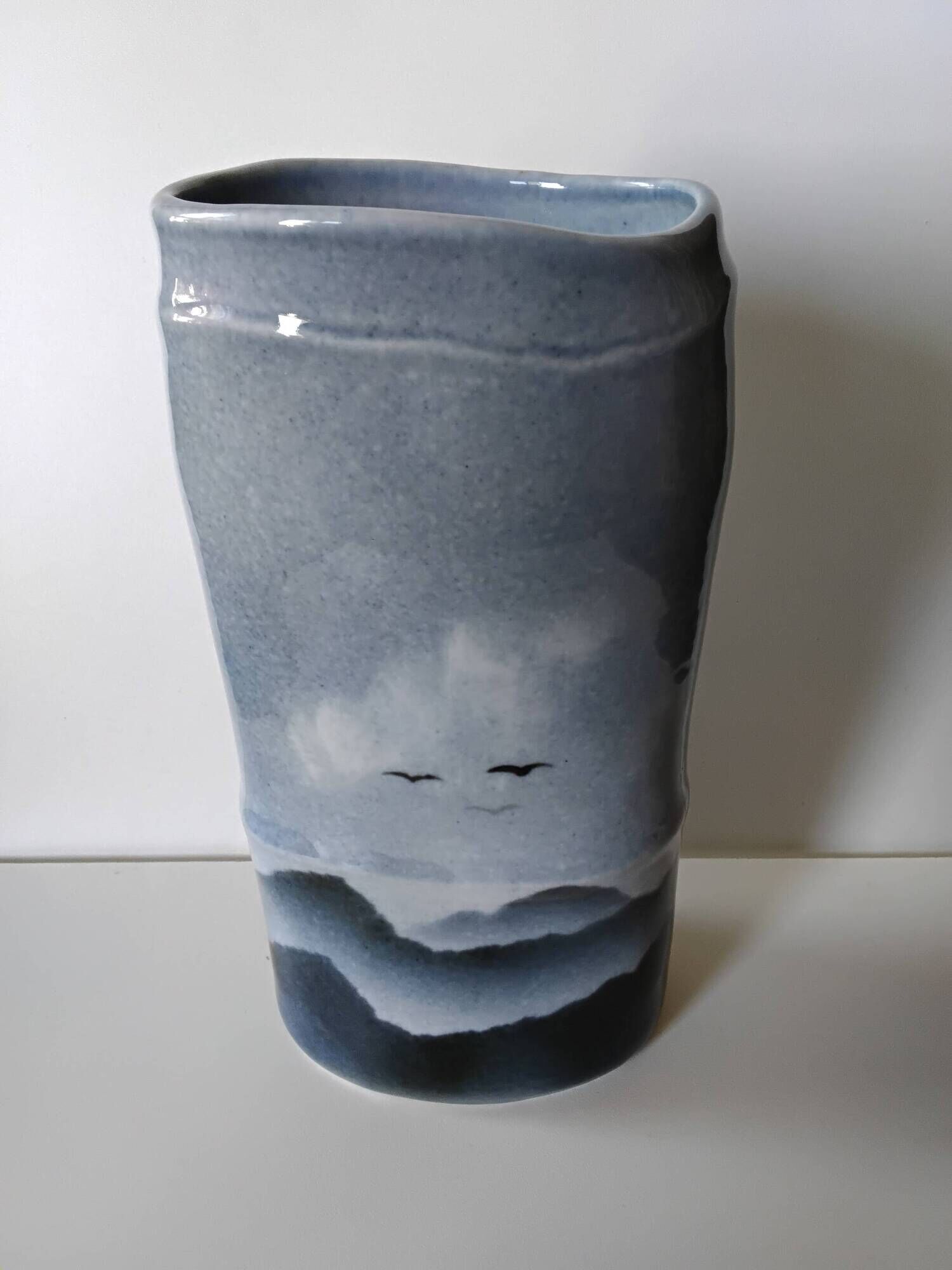 Vase Virebent in porcelain by Claire Debril, 1970s.
