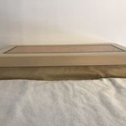 Rectangular mother-of-pearl and brass storage box 1970