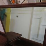 Vintage dressing table/chest - woven rattan - 5 drawers - mirror - 1960s/70s