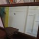 Vintage dressing table/chest - woven rattan - 5 drawers - mirror - 1960s/70s
