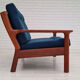 Canapé scandinave entièrement rénové, années 70, laine de meubles, teck