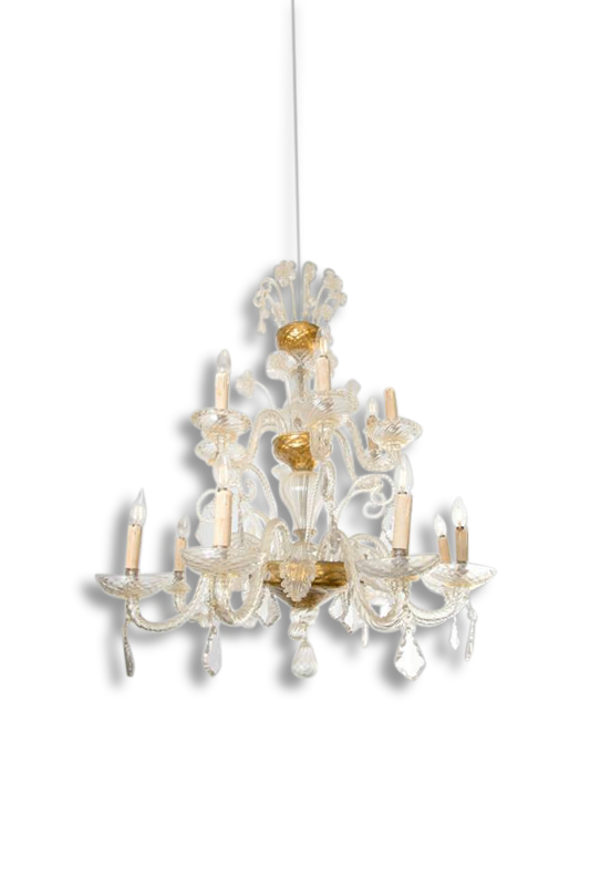 Chandelier In Murano Glass - Circa 1940.