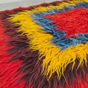 Vintage Turkish Tulu rug carpet 'Geometric colours'