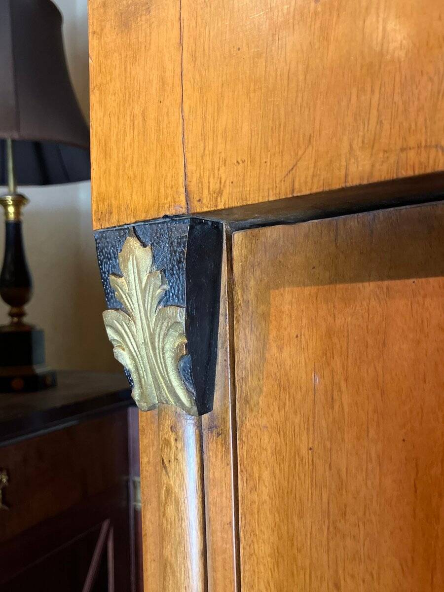 Biedermeier Armoire with Intricate Carvings and Urn Shape