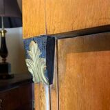 Biedermeier Armoire with Intricate Carvings and Urn Shape