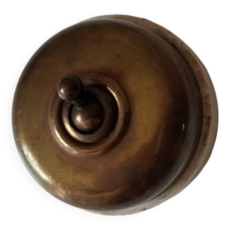 Antique brass and porcelain switch from the 40s/50s
