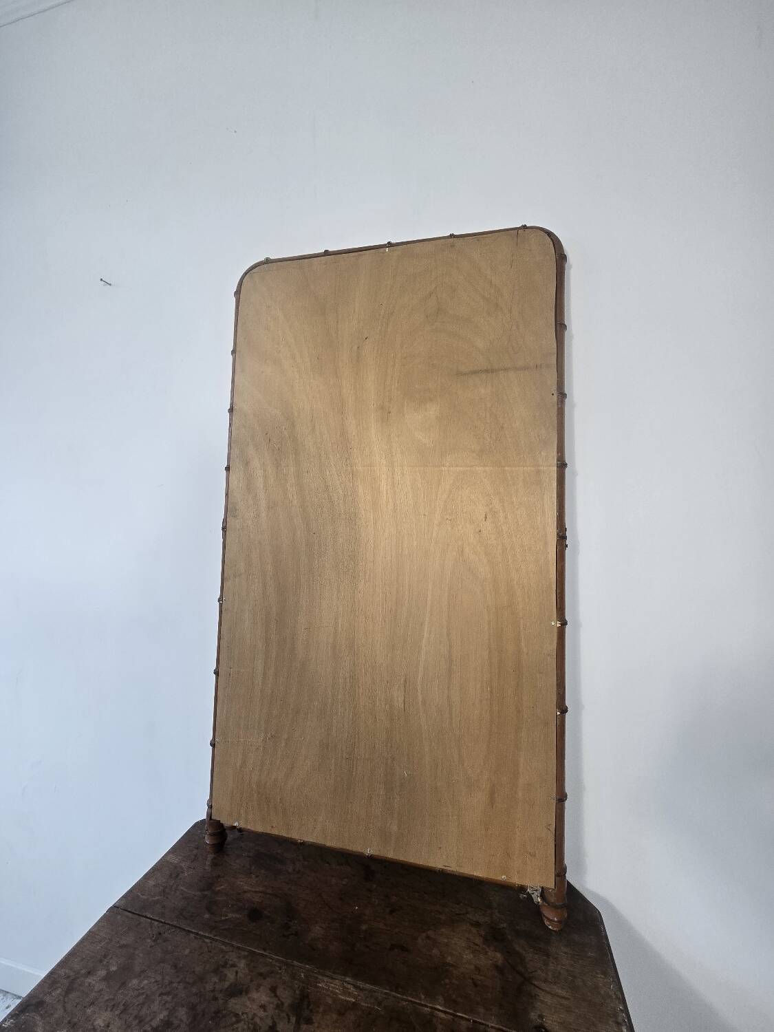 Grand miroir ancien biseauté à décor de bambou – fin XIXᵉ