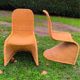 Pair of rattan chairs in the style of Verner Panton