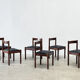 Set of six leather "Carimate" dining chairs by Vico Magistretti for Cassina
