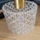 Vintage pendant chandelier in molded glass and brass