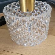 Vintage pendant chandelier in molded glass and brass