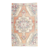 Tapis couloir géométrique vintage turc noué à la main 132x221