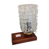 Lamp bedside vintage cut glass and wood base