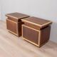 Paire de tables de chevet vintage années 50 en laiton et bois design italien