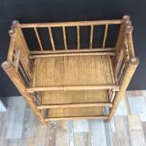 1960s rattan bamboo shelf