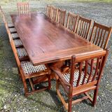 Mahogany set (ipe) composed of a table, 14 chairs and 2 armchairs - work from the 70s