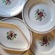 Suite de 8 assiettes plates peintes main