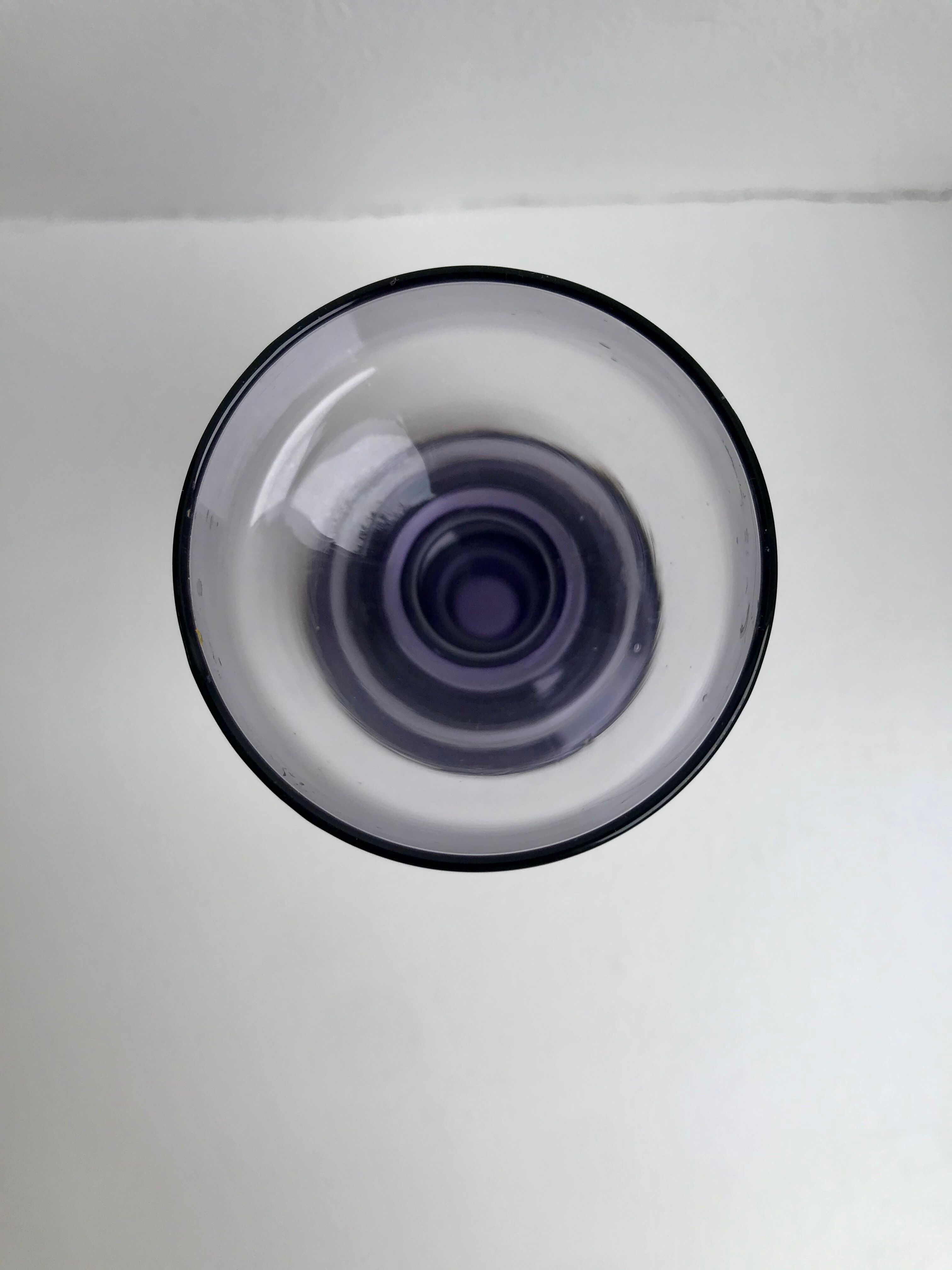 Candlestick diabolo design smoked glass 70s