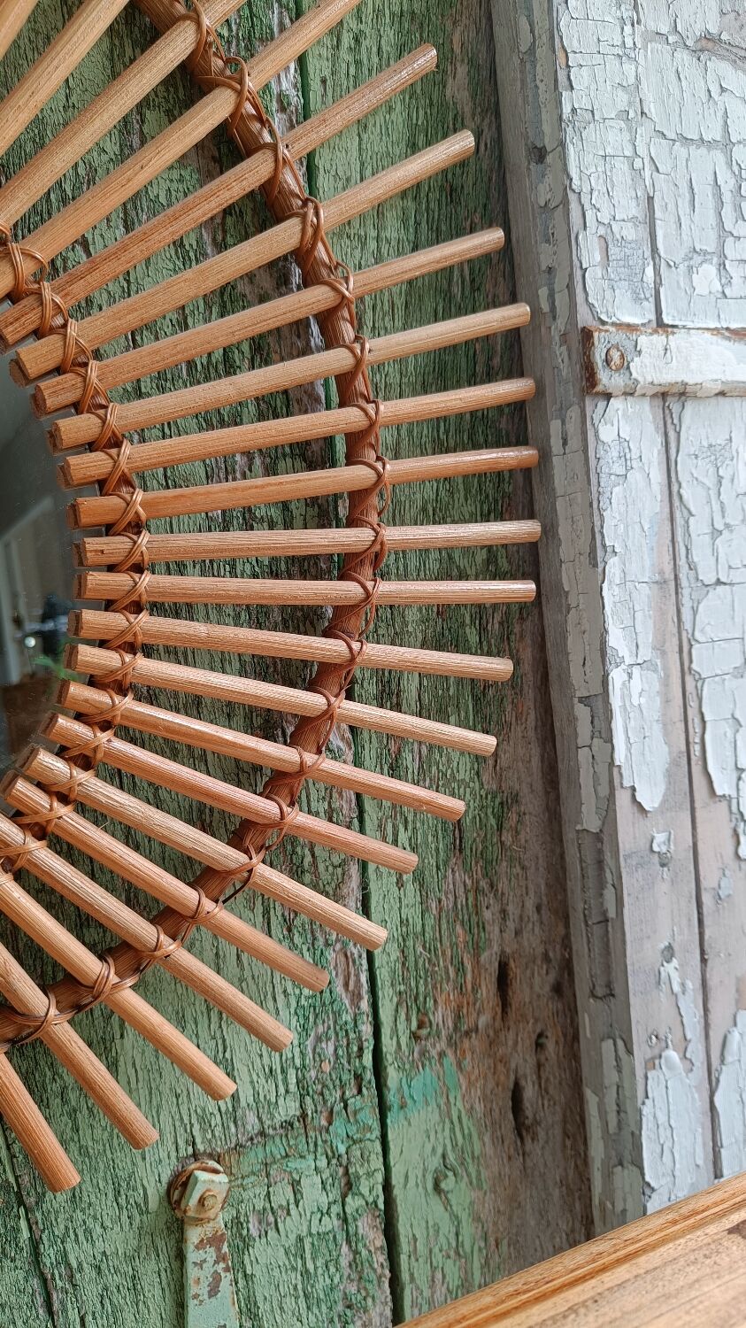 Rattan mirror